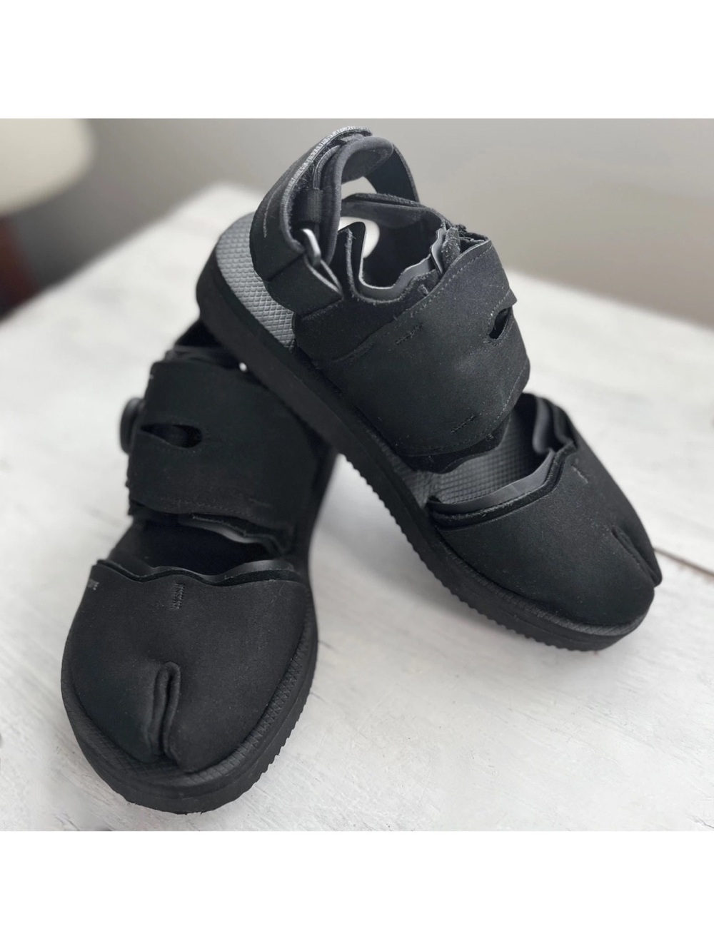 SUICOKE HAKU-ab Sandals Black Tabi Shoe Atop Dial Lacing System Split-Toe EU36.5 - Picture 9 of 12